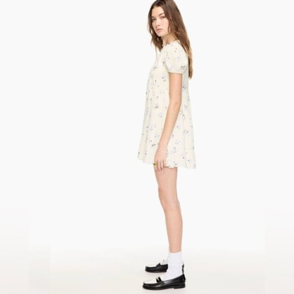 Aritzia SUNDEH Zane puff-sleeve Cottagecore floral butter yellow dress SZ Medium - Picture 3 of 16